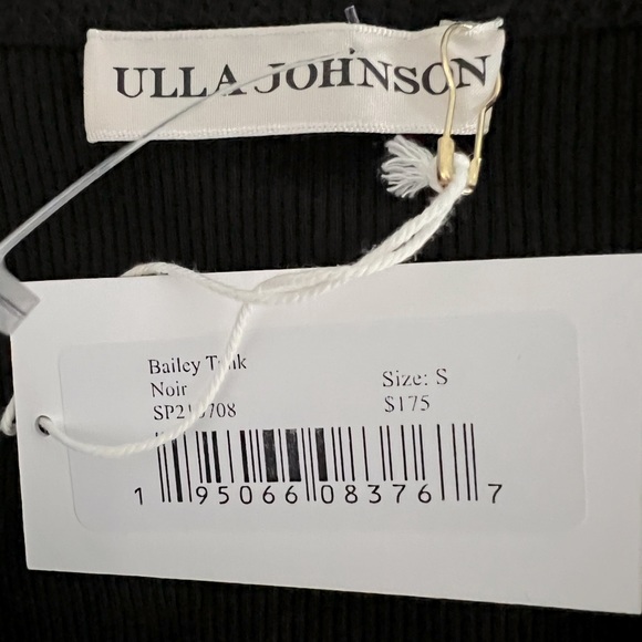 NWT Ulla Johnson Bailey Bow Shoulder Cotton Tank in Noir Black Size Small - Picture 8 of 11